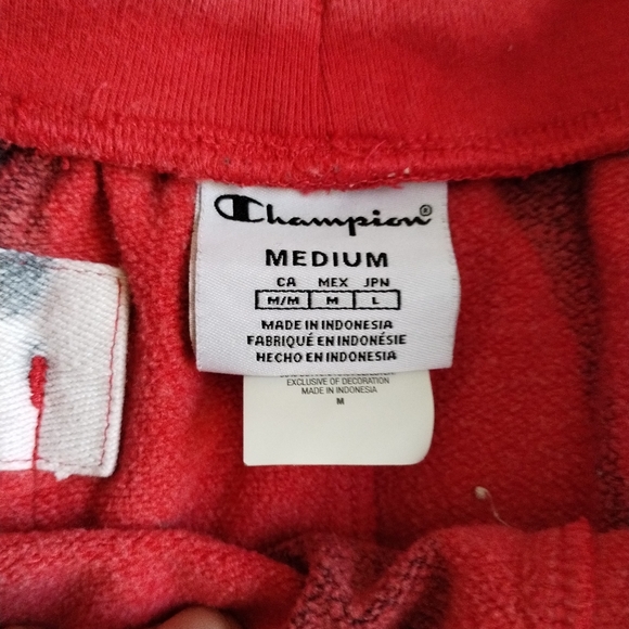 Distressed Cropped Sexy Shorts Mens MEDIUM 30 in w Champion Logo - Picture 4 of 10